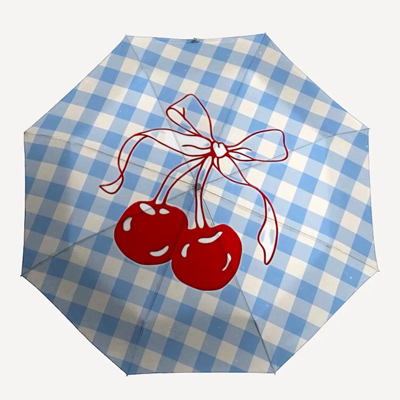 1pc Cherries, Bow Automatic Open/Close Umbrella, Lightweight for Women/Men, Perfect Gift - for Everyday or Holiday Eventsyy251127063