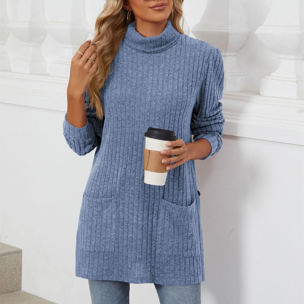 HNXC Женская мода повседневная однотонная водолазка с длинным рукавом и полуворотом, толстовки и свитшоты