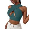 Women's Crisscross Cut Out Vest  Wrap  Solid Cami Tank Tops