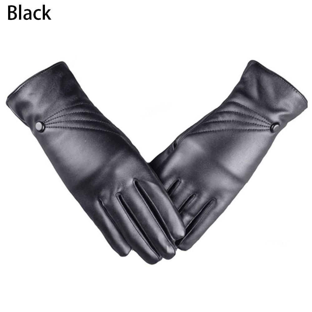 Зимние прохладные утолщенные теплые ветрозащитные перчатки для сенсорного экрана в стиле панк из искусственной кожи перчатки из кашемира