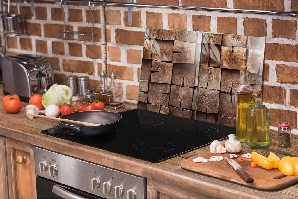Glass protective plate for stove 2x45x52 Wood