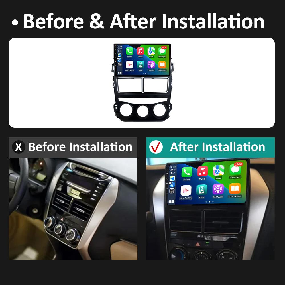 Беспроводной CarPlay Smart System для Toyota Vios Yaris 2018 2019 2020 Android Auto GPS Навигация QLED IPS Экран WIFI Авто Инструменты