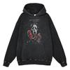 Стираный винтажный винтажный свитер ужасов на Хэллоуин American Diablo Top Loose Hoodie Hoodie Festival