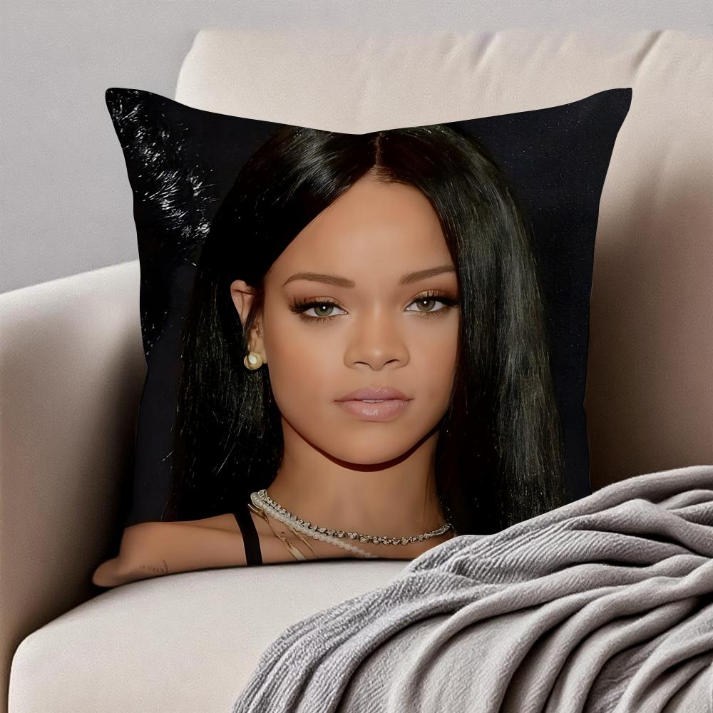 Bold RB Barbadian Singer RRihanna Cushion Cover Pillowcase Antidustmite Invisible Zipper Short Plush Sofa Cushion