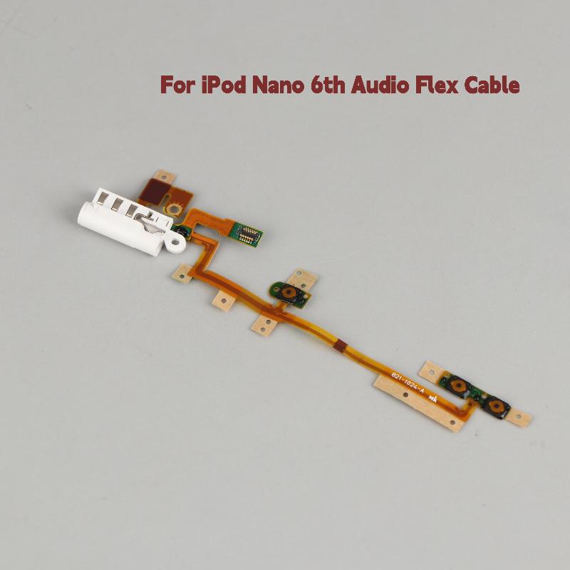 Шлейф с разъемом питания, кнопкой громкости для Ipod Nano 6 6-го поколения, белый, замена