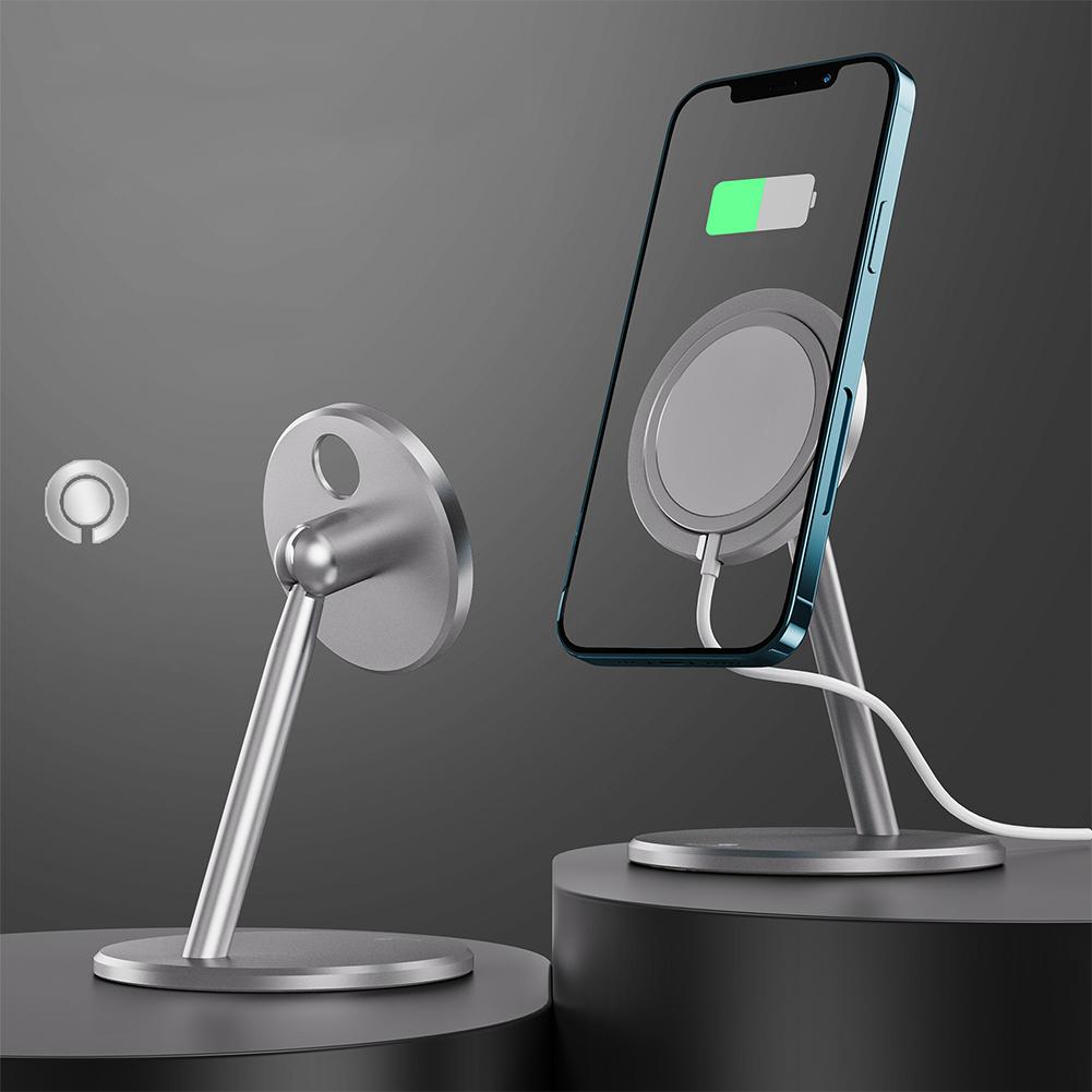Phone Charger Holder Aluminium Alloy Bracket For Iphone12magsafe Magnetic Wireless Fast Charging Stand