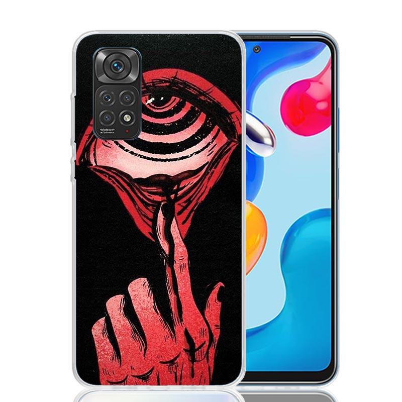 Чехол для телефона с пугающим лицом и глазами для Xiaomi Redmi Note 15 14 13 12S 12 Pro Plus 11S 11E 11 11T 10S 10 Арт Мягкий чехол с рисунком Redmi Not