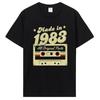 Birthday T Shirts for Unisex Women 1983 Old T Shirt Cotton Short Sleeve Graphic Tshirt Casual Clothing Oversized Tee Streetwear
