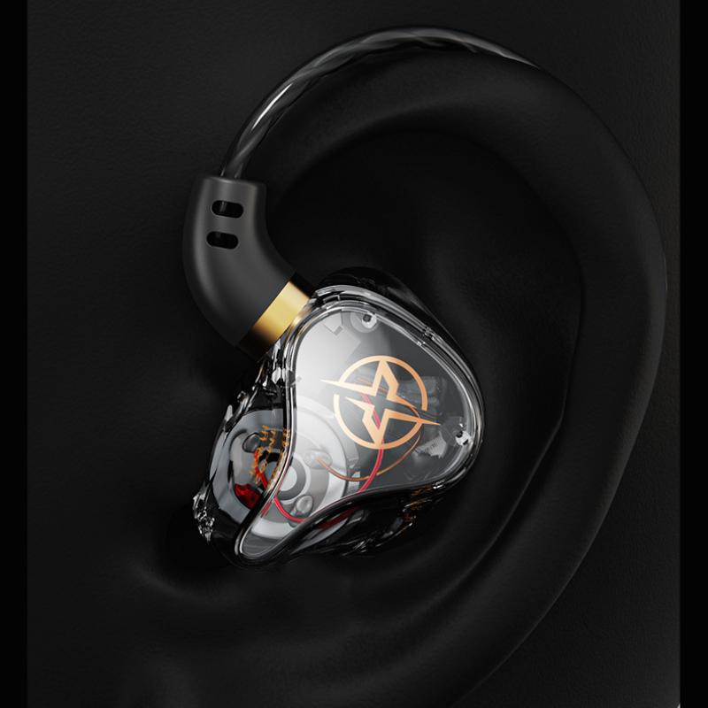 TM02 Sports Monitoring Titanium Film Mobile Phone Heavy Subwoofer Wired Back -wrapped Headphones