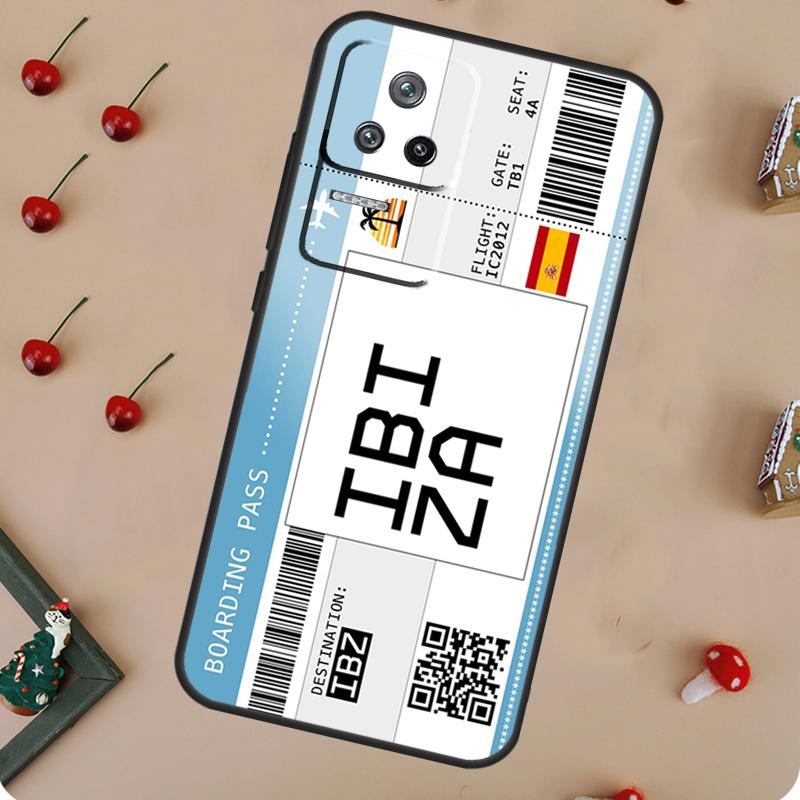 Boarding Pass Ticket Case For POCO X6 Pro X3 X5 F5 M6 Pro F3 M5s Cover For Xiaomi 13T Pro 14 11T 12T 12 13 Lite