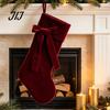 Candy Gift Holders 19 Inch Velvet Christmas Stocking with Bow, Soft Large Fireplace Hanging Tree Ornaments Sock Plush Cuff for Mantel, Holiday