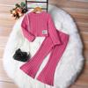 Girls' Autumn Long-Sleeve T-Shirt and Flared Pants Set, Ages 1-8, Fashionable and Warm for Spring and Autumn