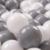 100 Balls 7cm/2.75in Soft Plastic Play Balls for Children Colourful Certified Made In Eu, White/grey