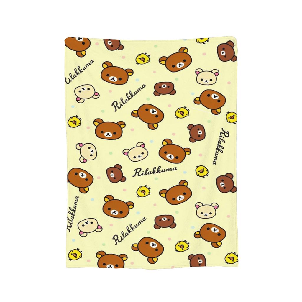 Pink Cute Bear Rilakkuma Blanket Fuzzy Awesome Breathable Throw Blankets for Bed Sofa Winter,