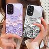 Масляная живопись Цветок Синий Для Samsung Galaxy S10 4G S20 11E 30 S21 21Fe 22 S24 Pro S23 Ultra 5G S8 S9 Чехол для телефона из закаленного стекла