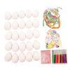 25 Штук Украшений для Пасхальных Яиц DIY Набор Материалы для Творчества Неокрашенные с Цветными Ручками и Наклейками для