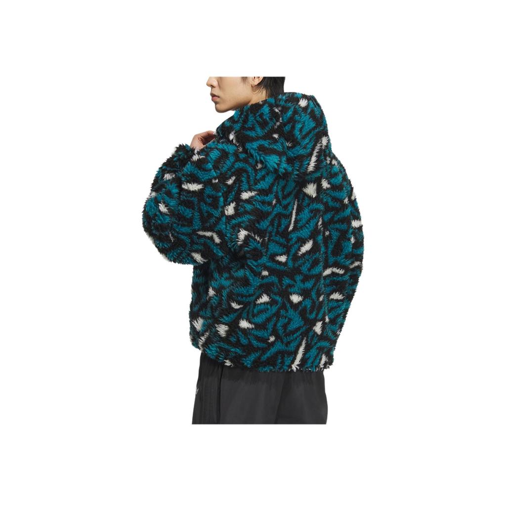 adidas Куртка Originals с капюшоном и длинными рукавами, двусторонняя, с принтом по всей поверхности, унисекс, черная, JD6367