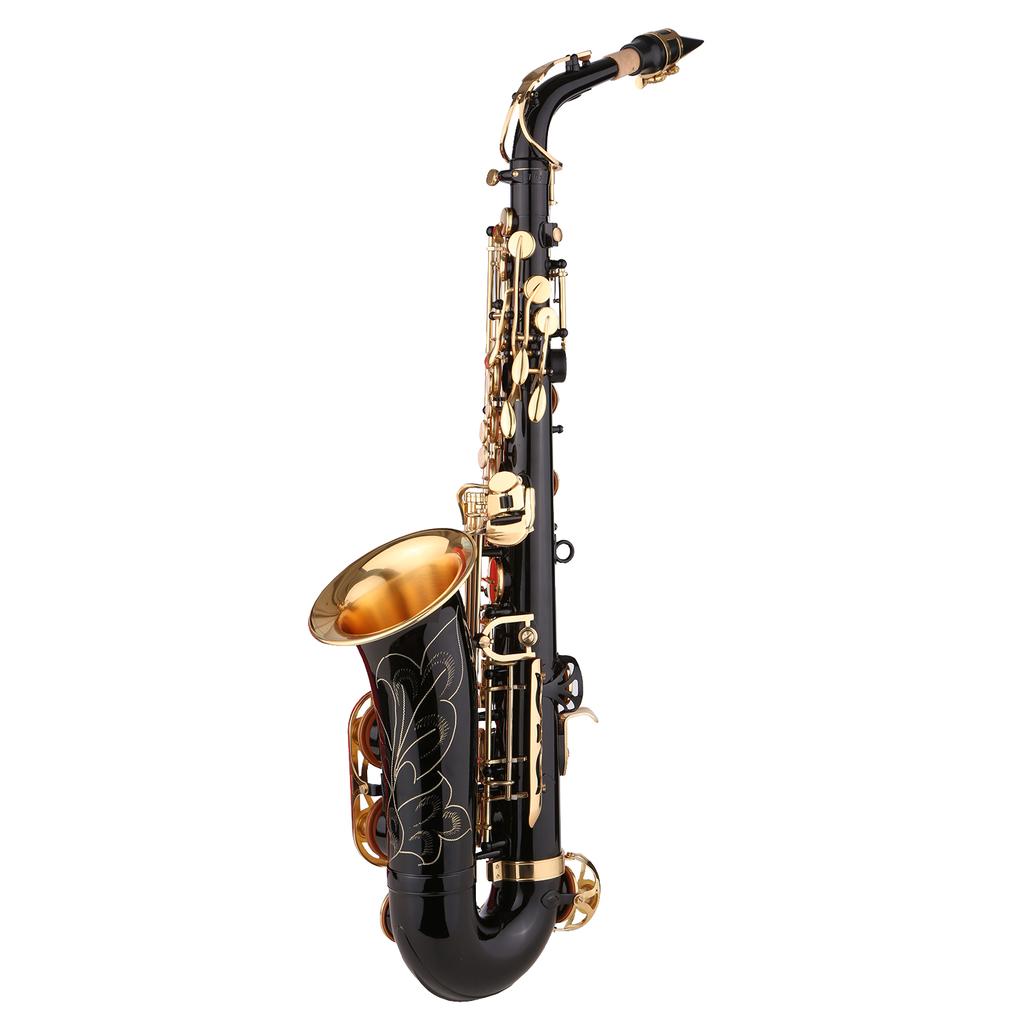 Saxophone Black Paint E-flat Sax for Beginner Student Intermediate Player Brass Eb Alto Saxophone