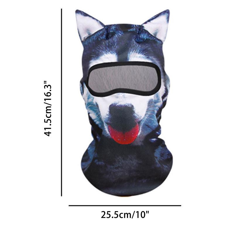 3D Кошка Лыжный Балаклаваживотное Маска для лица Полностью закрывающая лицо Капюшон Маска Милая Животнаябалаклава Мотоциклетный Мотокросс Лыжный Сноуборд Шапка