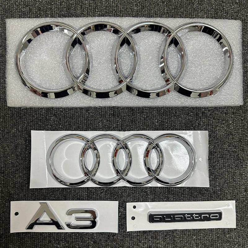 2026 Automobile ABS letters are suitable for Audi A3 combination suit, and the front and rear rings are marked with Quattro and 2010-