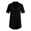 Women V Neck Tops Solid Blouse Short Sleeve Fashion Tees Loose Summer