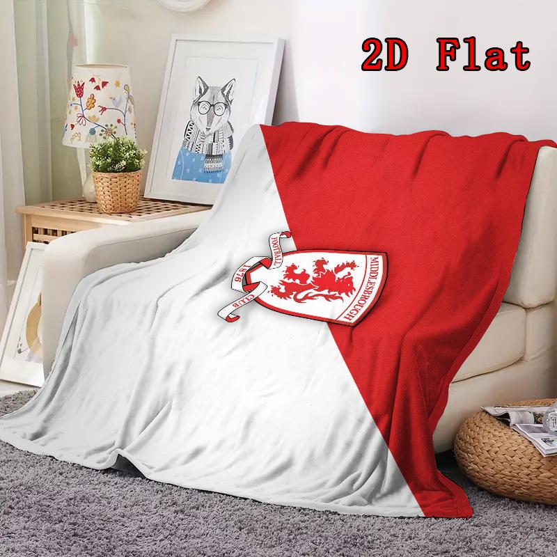 Middlesbrough F.C 2D Flat Pattern Flannel Blanket High quality All Seasons Warmth and Comfort Perfect for Christmas Gifts.DMT0925449