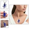 Lapis Silver Necklace Lazuli Gifted Gemstone Pendant Jewelry 18" Handmade