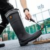 Мужские резиновые сапоги для дождя, уличные нескользящие сапоги для рыбалки, водонепроницаемые рабочие сапоги со стальным подноском, резиновые сапоги до середины икры для мужчин, резиновые сапоги на платформе