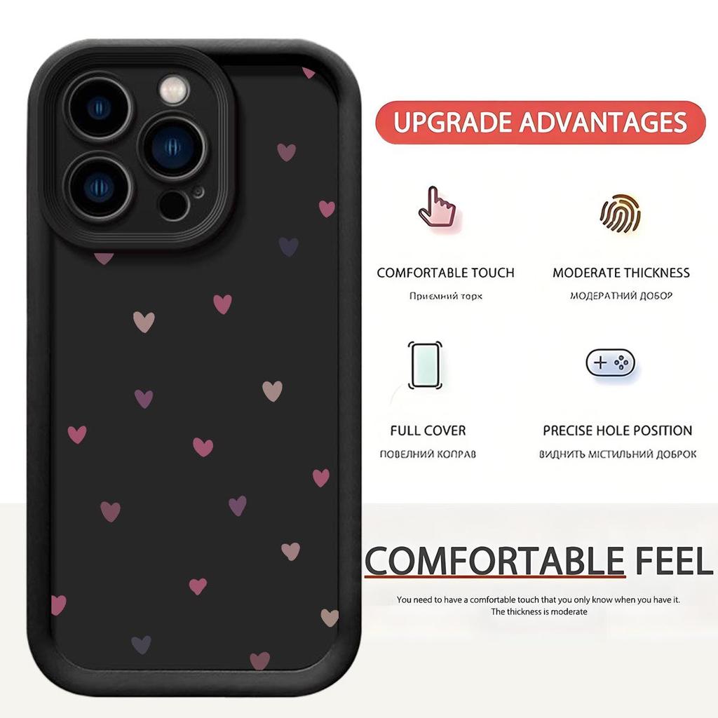 Черный Паз Любовное Сердце Наждачная Бумага Чехол для Телефона для iPhone 15/16/17