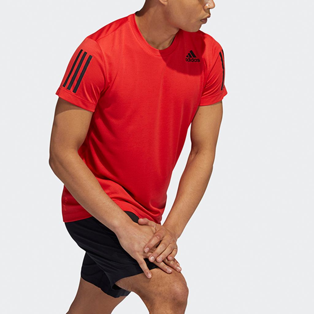 adidas Футболки Мужские Красные С Круглым Вырезом Умеренный Прямой Крой H11108