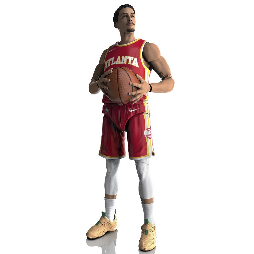 Hasbro Starting Lineup NBA Series 1 Trae Young Action Figure with Exclusive Panini Sports Trading Basketball Authentic 6-inch (15cm) Card, F8186,