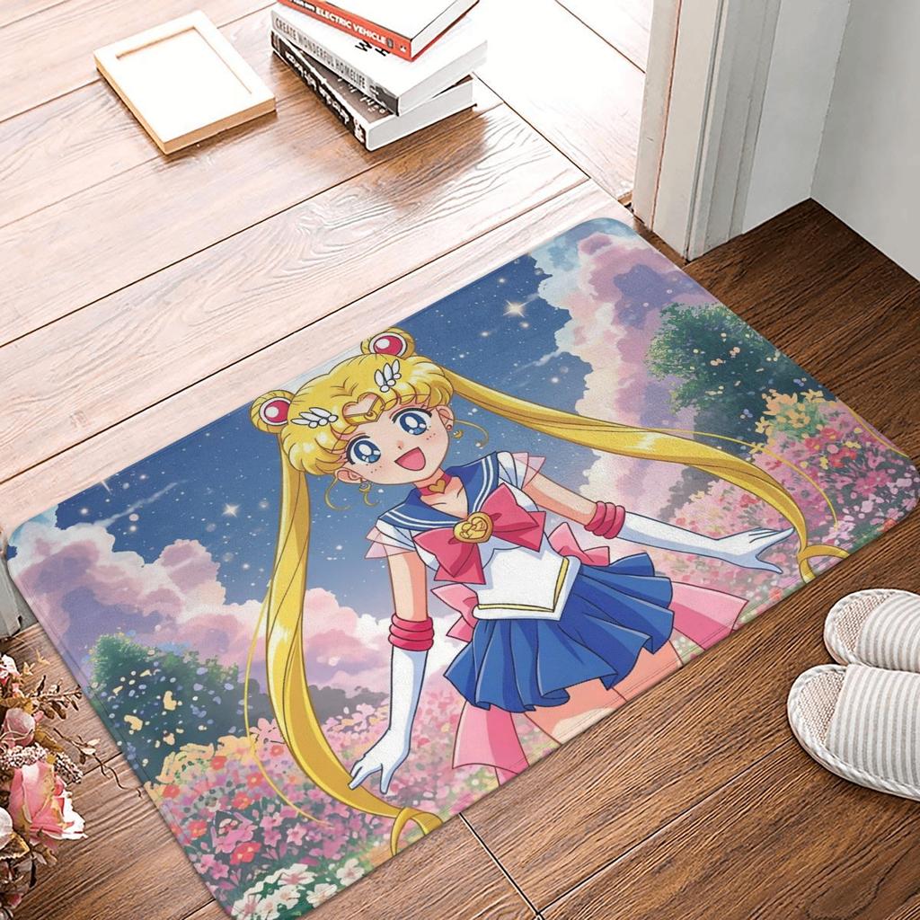 Anime Sailors Moons Luna Cat Doormat Non-Slip Entrance Bath Kitchen Floor Door Mat Bedroom Balcony Carpet Rug