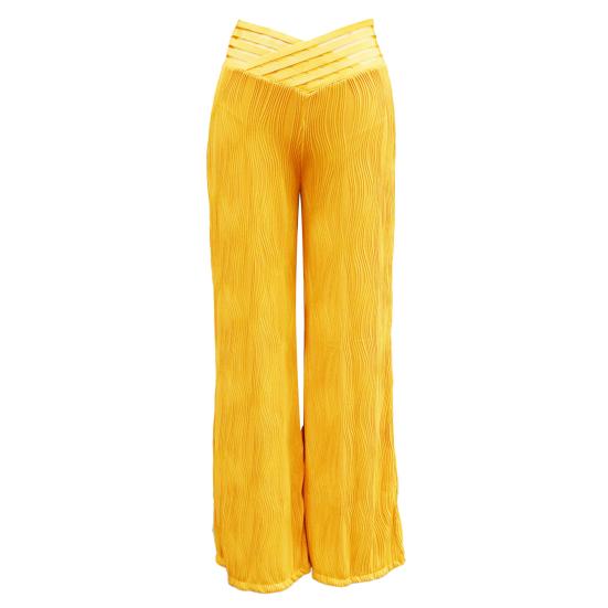 Расклешенные брюки больших размеров для женщин, V-образный вырез, высокая талия, брюки-клеш, повседневные брюки в стиле бохо с жаккардовым узором.