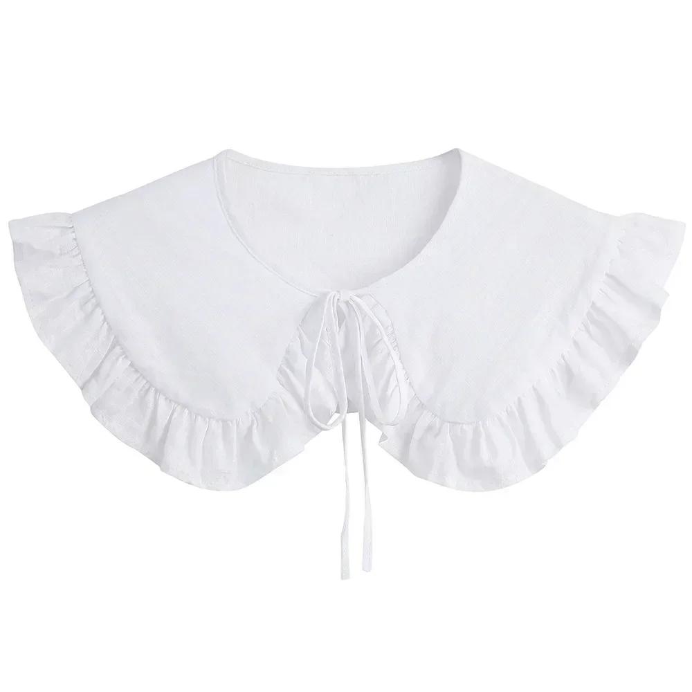 Summer Bow Tie Shawl White Fake Collars for Women Removable Dress Detachable Collar Wrap Shawl  False Collar Decor
