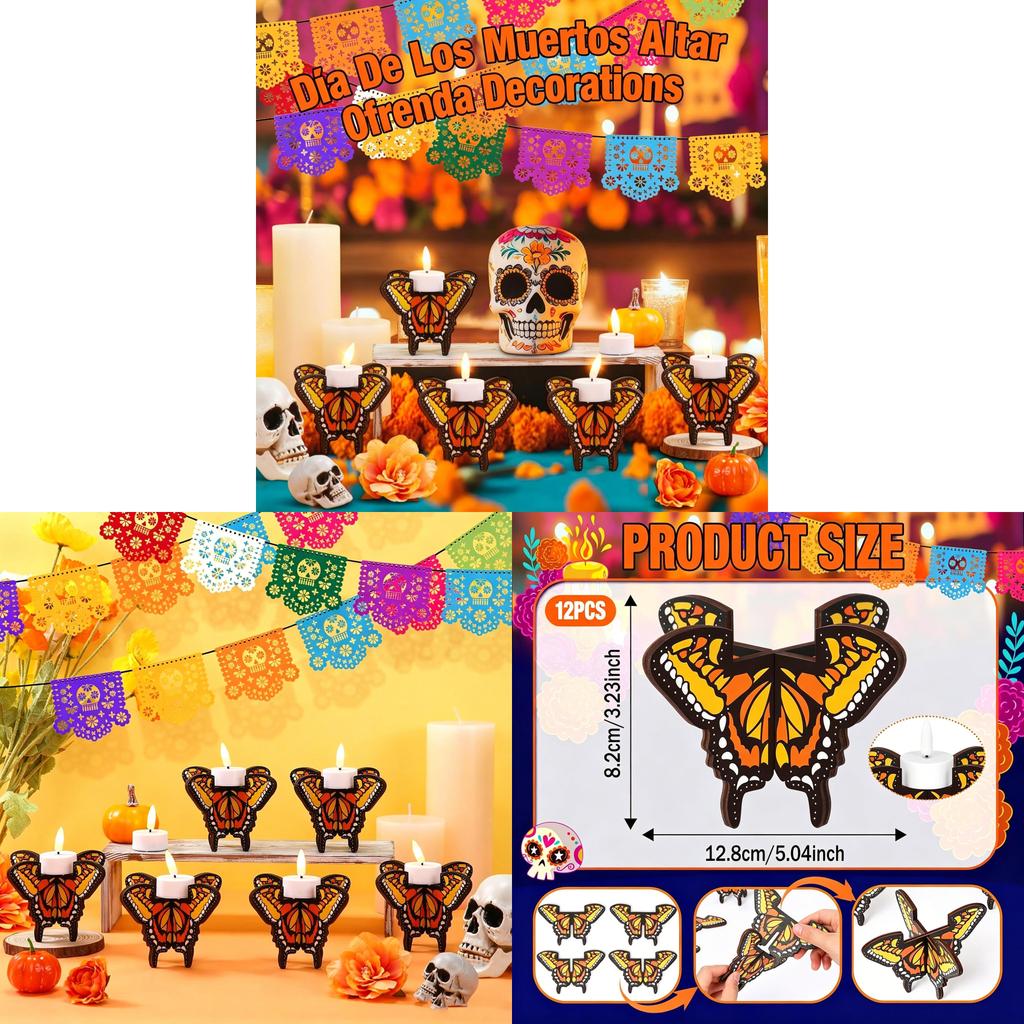Modern Minimalist Beek Wooden Day Of The Dead Candle Holder For Table Decor