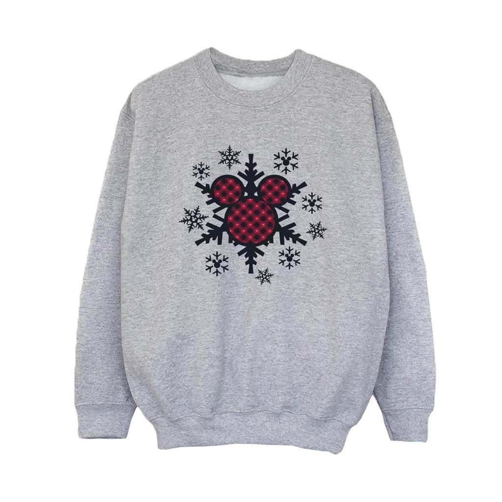 Disney Boys Mickey Mouse Gingham Snowflakes Sweatshirt