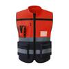 Custom LOGO Safety Vest for Men Work Vest with Pockets and Zipper Safety Construction Two Tone Workwear Vest Volunteer Uniform