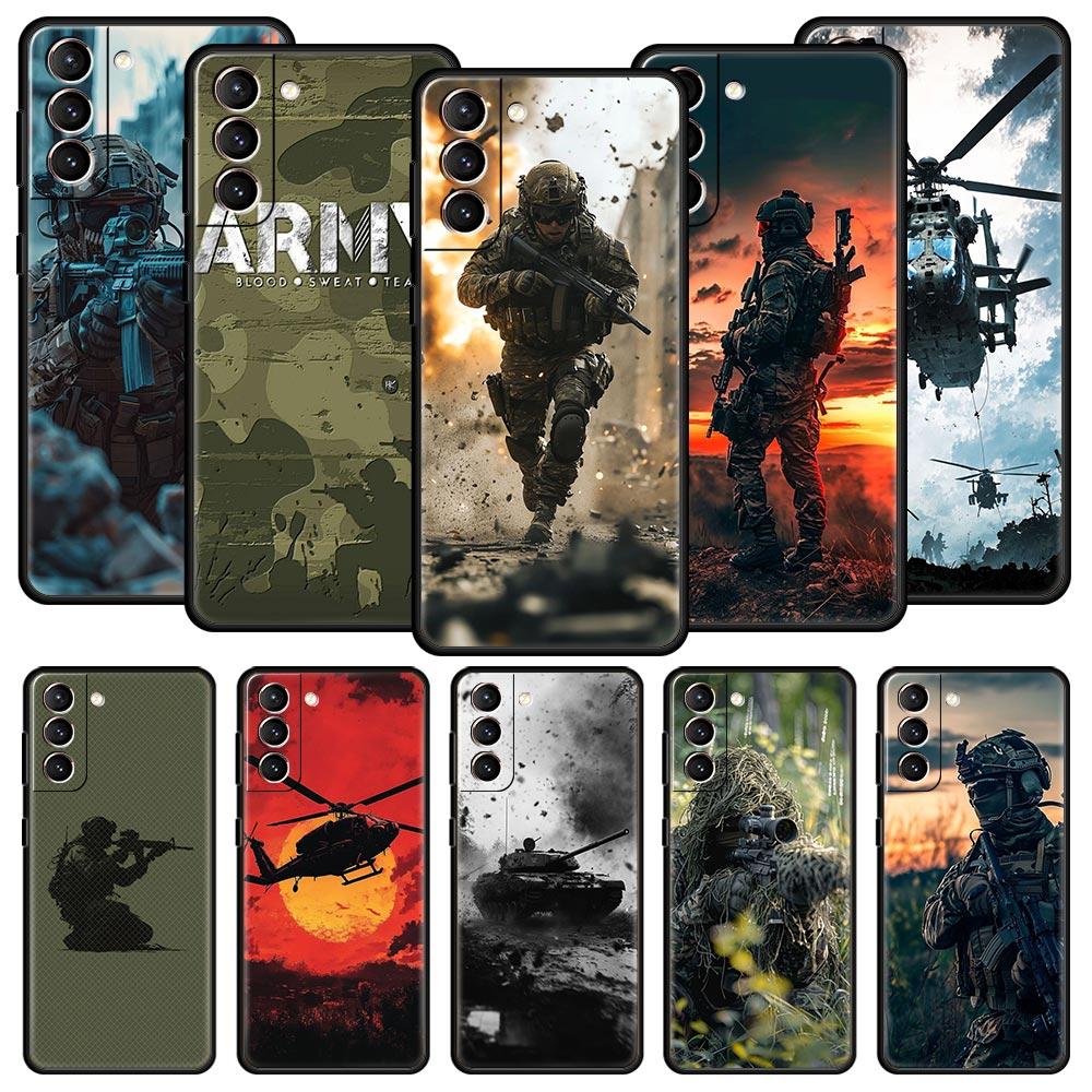 Военный Армейский Спецназ Чехол для Телефона Для Samsung Galaxy S26 Ultra S25 Plus S24 FE S23 S22 5G S21 S20 Чехол Черный Мягкий