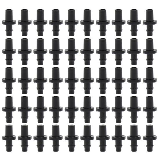 50 шт. Ёршовые соединители для шланга Капельный полив 1/4" Универсальные фитинги Тройник Т-образные соединители для 4/7 Водяной трубки Сад Газон Цветочный горшок