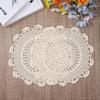 2 PCS Doily Round Crochet Beige Dollies for Tables Lace 13 Inch Round Cotton Crochet Doilies Handmade Lace Placemats Knitted Tablecloth for Home