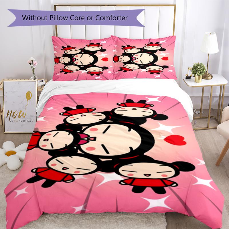Pucca Duvet Cover Set Suitable For Dormitory Machine Washable Christmas Gift