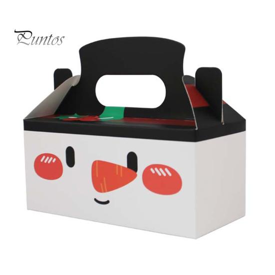 10 шт., Рождественская подарочная коробка, рождественский картонный подарок, коробки для конфет и печенья с ручкой, сумки для вкусностей, товары для праздника и вечеринки