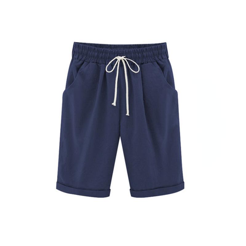 Женские летние однотонные брюки большого размера, тонкие укороченные брюки M-8XL