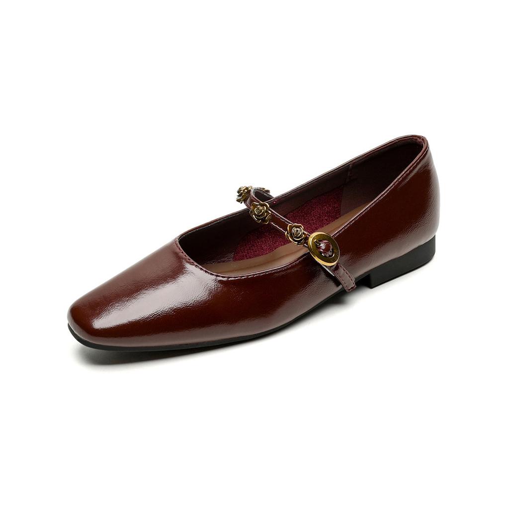 [Shei Su Yinyin, Manta Rose~ 4cm Rose Gold Buckle Mary Jane Single Shoes Women's French Rose Commuter Shoes