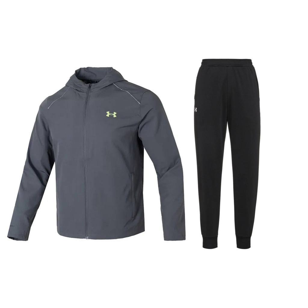 Under Armour Толстовка с капюшоном и длинными рукавами, эластичные брюки, повседневный спортивный комплект для мужчин 1376795-02523600704-001