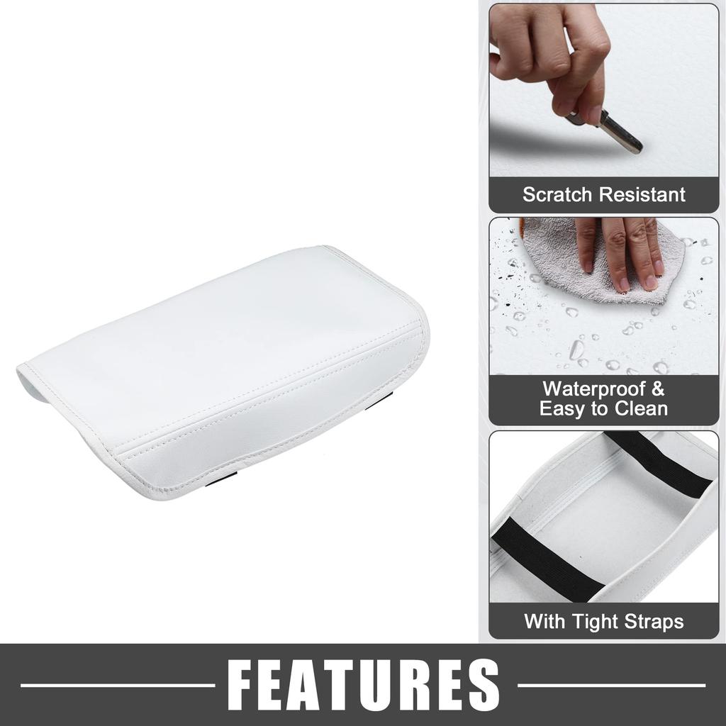 ABSOPRO Car Center Console Waterproof Armrest Seat Box Cover for Hyundai Tucson 2022 White Pad, 2023,