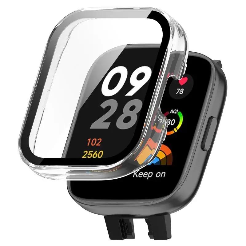 Закаленный стеклянный чехол для Redmi Watch 3/3 Lite/3 Active Smart Watch Strap Bumper Cover Screen Protector для Xiaomi Redmi Watch3