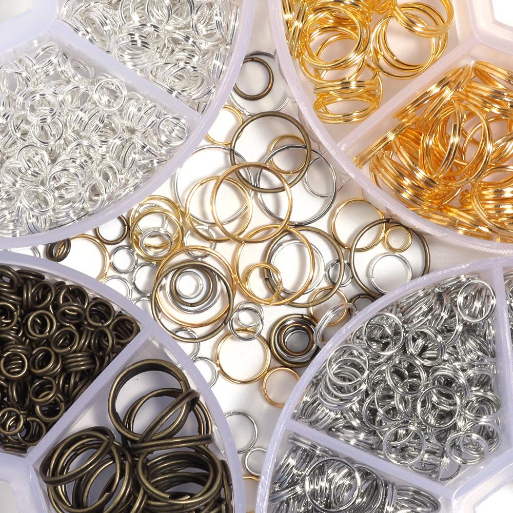 690pcs/box Metal Open Jump Rings Kits Double Loops Split Rings Connectors For Jewelry Making Findings DIY Bracelet Accessories