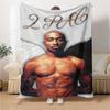 1 шт. Плед в стиле хип-хоп 2Pac, мягкий, легкий, для всех сезонов, универсальный плед для дивана, кровати, офиса и пикников, в французском стиле с культовыми обложками альбомов и цитатами