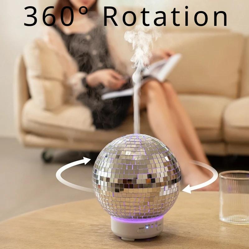 Симпатичный 2025 Новый вращающийся лазерный шар Ароматерапевтический аппарат Настольный увлажнитель Имитация сигаретного кольца Пламя Ароматерапия Машина